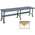 Global Equipment Production Workbench w/ Shop Top Square Edge, 144"W x 36"D, Gray 500311